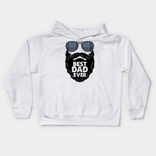 Best Dad ever; beard; bearded Dad; sunglasses; black beard; father's Day; gift for Dad; gift for bearded Dad Kids Hoodie